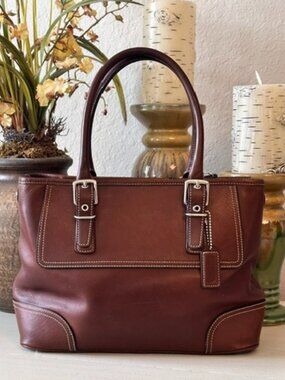 VINTAGE RESTORED Coach Hampton Satchel #7555 Chestnut Brown-EVC